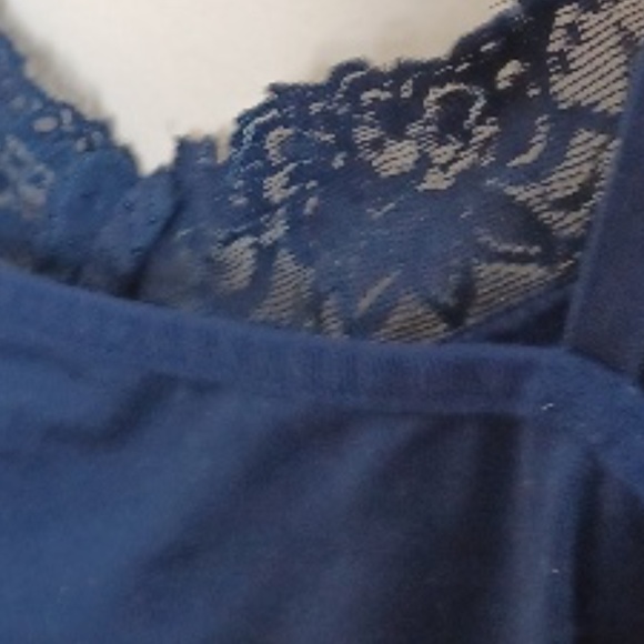 APT 9 Essentials. Floral Lace Jacquard Lace Cami Slip Top. Large. Dark Navy - Picture 9 of 14